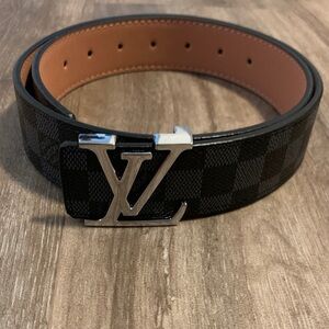 Louis Vuitton Monogram Belt with Silver Buckle